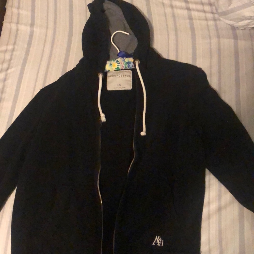 Large Aéropostale Black Zipper Sweatshirt